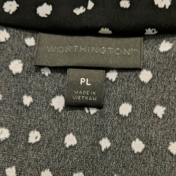 Worthington black/cream blouse  Sz PL NWOT - Picture 4 of 6